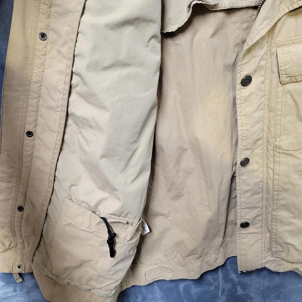 Eddie Bauer Mens Khaki Utility Vest Size L Lightweight Outdoor Travel Pockets - Picture 6 of 10